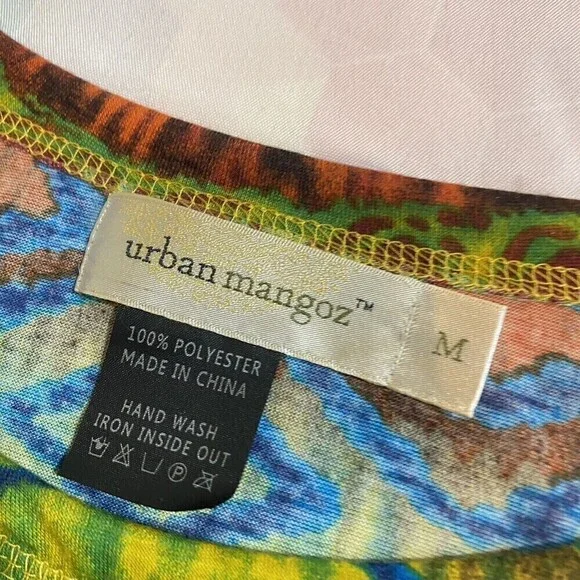 Urban Mangoz Womens Multicolor Stich Embroidered  Blouse Tunic Top Medium Novelt - Picture 9 of 12